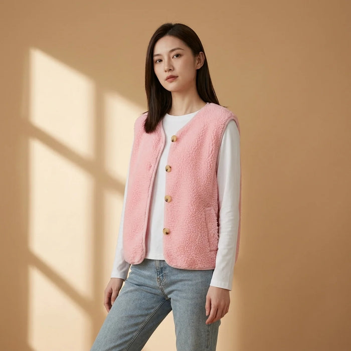 Hushmode — Teddy Vest — Baby Pink