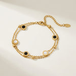 Hushmode - Onyx & White Stone Bracelet 1