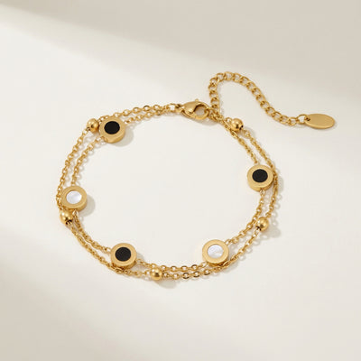 Hushmode - Onyx & White Stone Bracelet