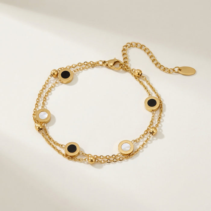 Hushmode - Onyx & White Stone Bracelet