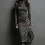 Hushmode - Dress, made from vegan suede 6