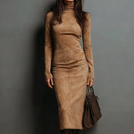 Hushmode - Dress, made from vegan suede 4