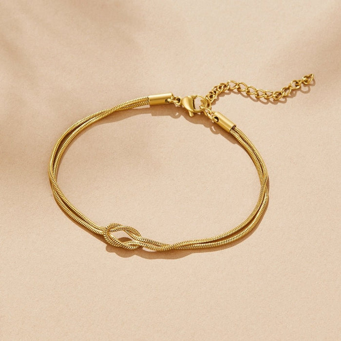 Hushmode - Knotted Gold Chain Bracelet