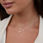 Hushmode - Layered Silver Star & Pearl Necklace 2