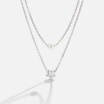 Hushmode - Layered Silver Star & Pearl Necklace 1