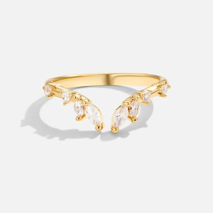 Hushmode - Crystal Gold Vine Ring