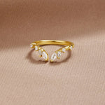Hushmode - Crystal Gold Vine Ring 3