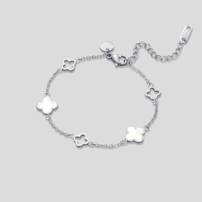 Hushmode - Lucia Silver Clover Bracelet