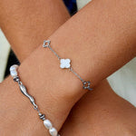 Hushmode - Lucia Silver Clover Bracelet 4