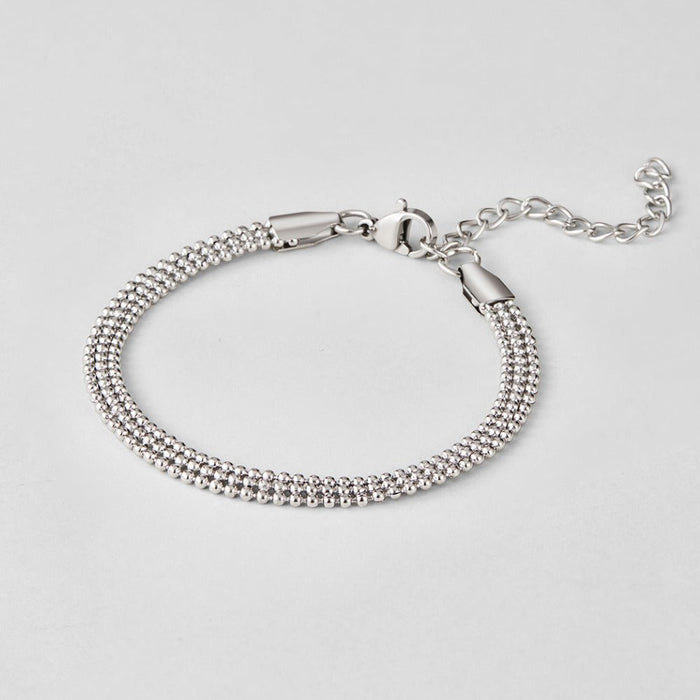 Hushmode - Milan Silver Beaded Chain Bracelet