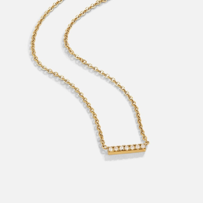 Hushmode -  Crystal Bar Pendant Necklace