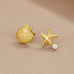 Hushmode - Shell & Starfish Gold Earrings 5