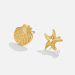 Hushmode - Shell & Starfish Gold Earrings 1