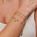 Hushmode - Nerissa Gold Shell & Green Bead Bracelet 3