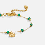 Hushmode - Nerissa Gold Shell & Green Bead Bracelet 1