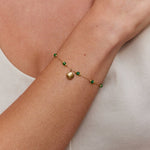 Hushmode - Nerissa Gold Shell & Green Bead Bracelet 2