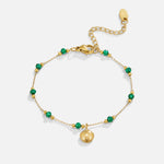 Hushmode - Nerissa Gold Shell & Green Bead Bracelet 4