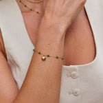 Hushmode - Nerissa Gold Shell & Green Bead Bracelet 5