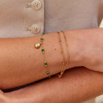 Hushmode - Nerissa Gold Shell & Green Bead Bracelet 6