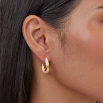 Hushmode - Pink Mother of Pearl Twist Hoop Earrings 2