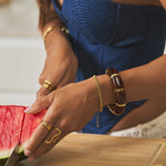 Hushmode - Sabina Golden Brown Marbled Bracelet 4