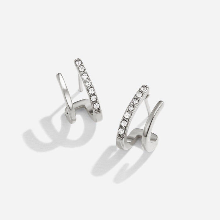 Hushmode - Silver & Crystal Claw Earrings