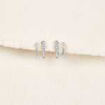 Hushmode - Silver & Crystal Claw Earrings 3