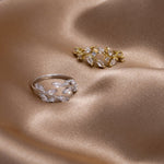 Hushmode - Silver Crystal Vine Ring 3