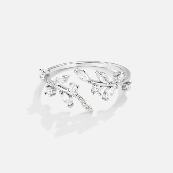 Hushmode - Silver Crystal Vine Ring
