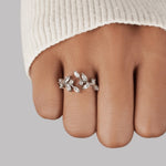 Hushmode - Silver Crystal Vine Ring 2