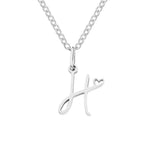 Hushmode - Silver Letter Heart Necklace 14