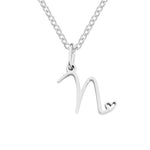 Hushmode - Silver Letter Heart Necklace 19