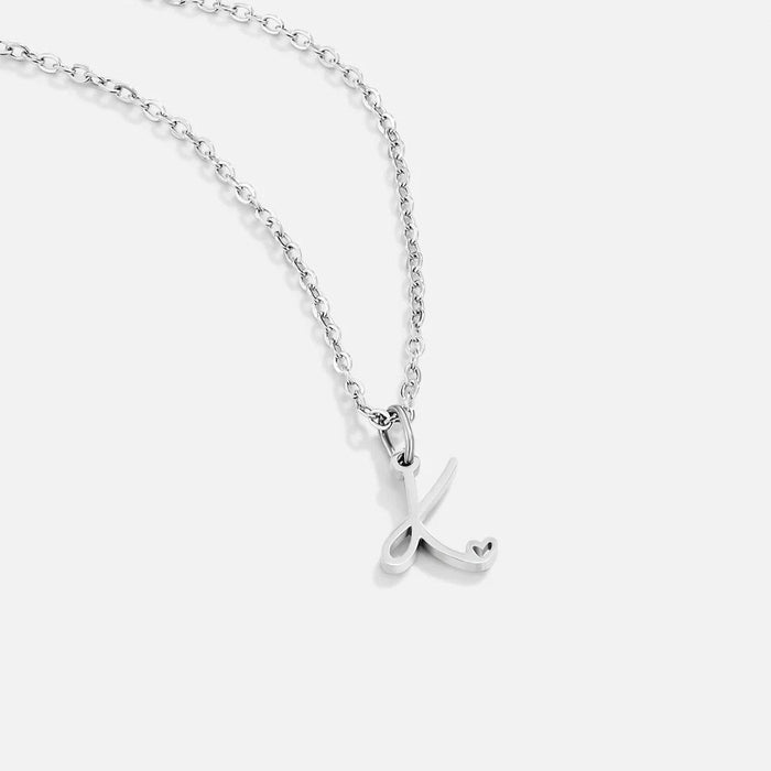 Hushmode - Silver Letter Heart Necklace