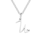 Hushmode - Silver Letter Heart Necklace 26