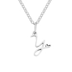 Hushmode - Silver Letter Heart Necklace 30