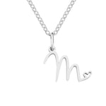 Hushmode - Silver Letter Heart Necklace 18