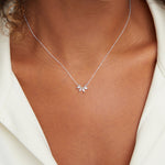 Hushmode - Silver Tiffany Crystal Leaf Pendant Necklace 2