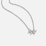 Hushmode - Silver Tiffany Crystal Leaf Pendant Necklace 1