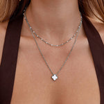 Hushmode - Silver White Clover Necklace 2