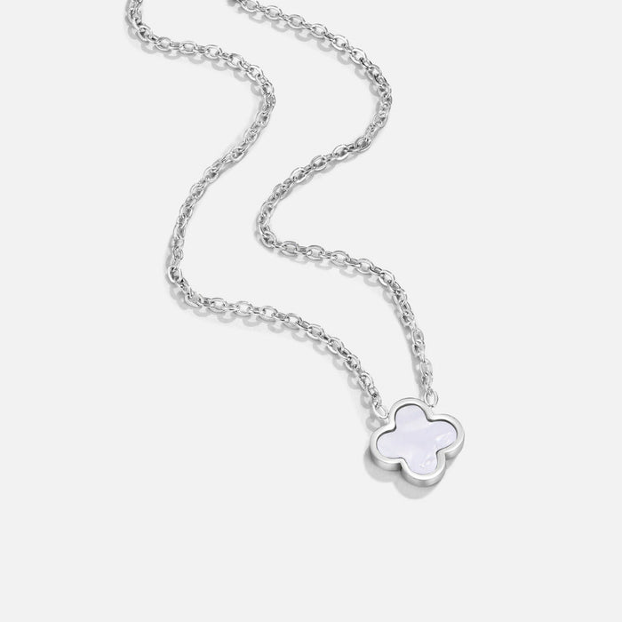 Hushmode - Silver White Clover Necklace