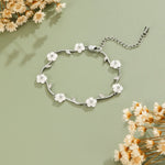 Hushmode - Silver White Pearl Blossom Bracelet 3