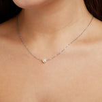 Hushmode - Solitaire Silver Pearl Necklace 2