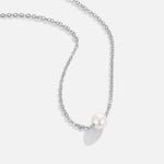 Hushmode - Solitaire Silver Pearl Necklace 1