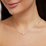 Hushmode - Solitaire Silver Pearl Necklace 4