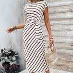 Hushmode - Ivory Stripe Maxi Dress 5