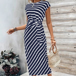 Hushmode - Navy Stripe Maxi Dress 6