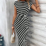 Hushmode - Hushmode Monochrome Stripe Maxi Dress 3