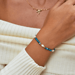 Hushmode - Turquoise Blue & Pearl Bead Bracelet 7