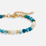 Hushmode - Turquoise Blue & Pearl Bead Bracelet 3