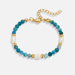Hushmode - Turquoise Blue & Pearl Bead Bracelet 4